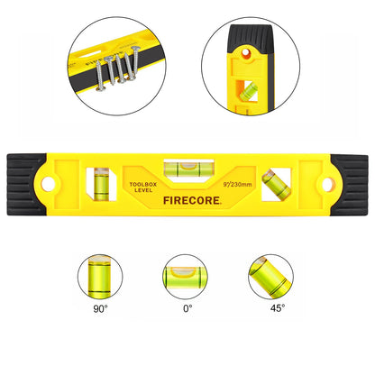 - Spirit Level | Firecore Small Spirit Level | Level Tool | Magnet Torpedo Level with 3 Bubble -