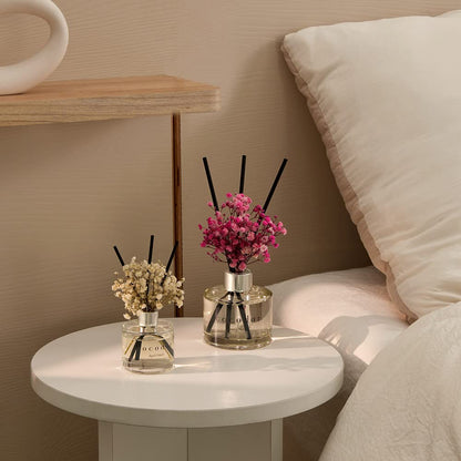 COCODOR Flower Reed Diffuser set / 6.7oz / White Jasmine/Scent Diffuser with Sticks Home Fragrance Reed Diffuser for Bathroom Shelf Decor