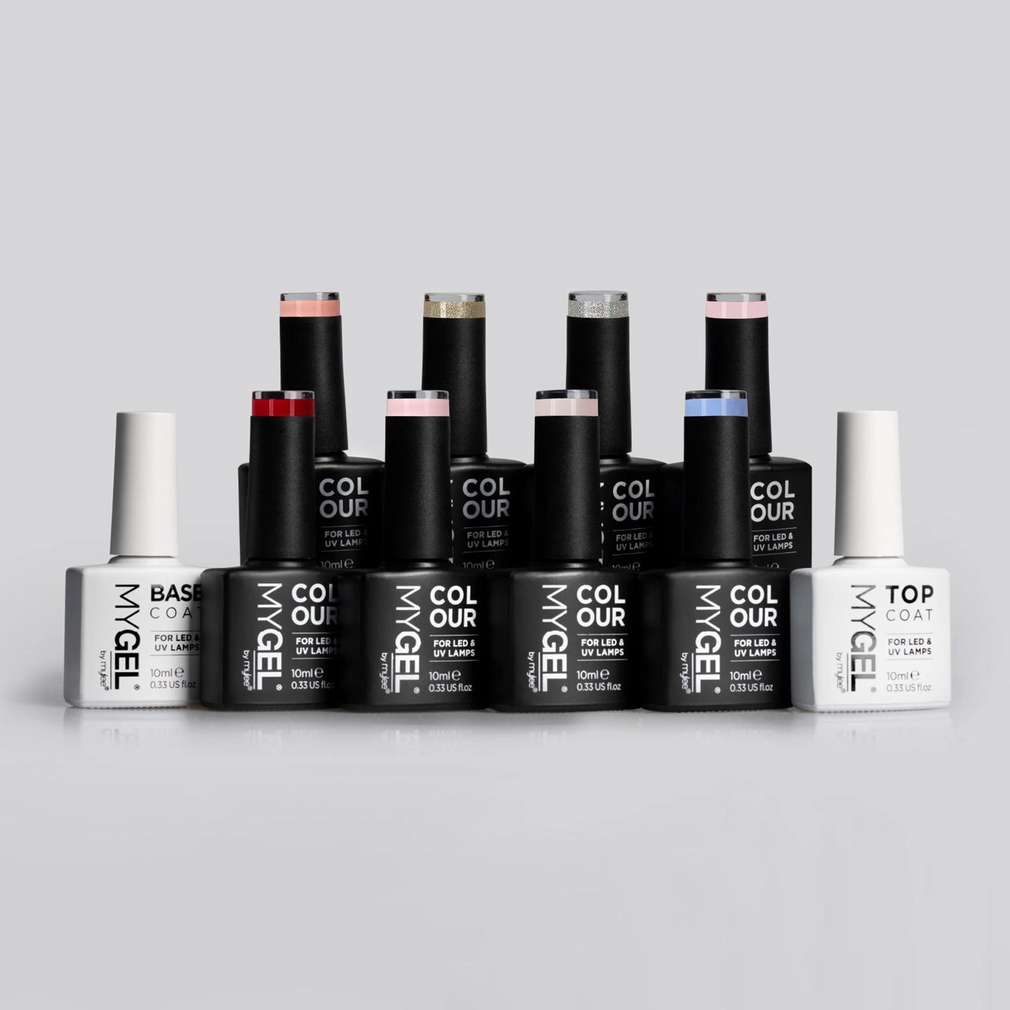 - MYGEL by Mylee | The Parton Gel Nail Polish Collection 8x10ml Colours + Top & Base Coat -