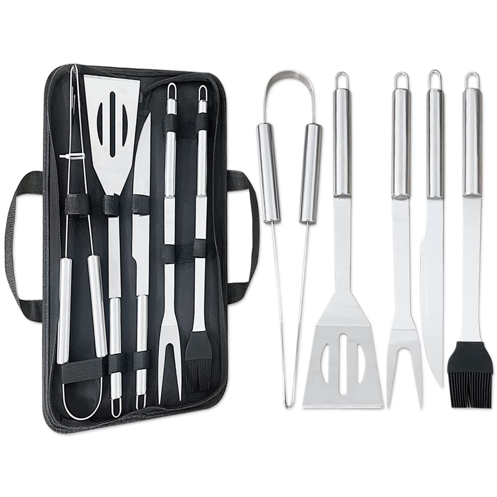 - Liujiami 5Pcs Professional BBQ Tools Set With Storage Bag -