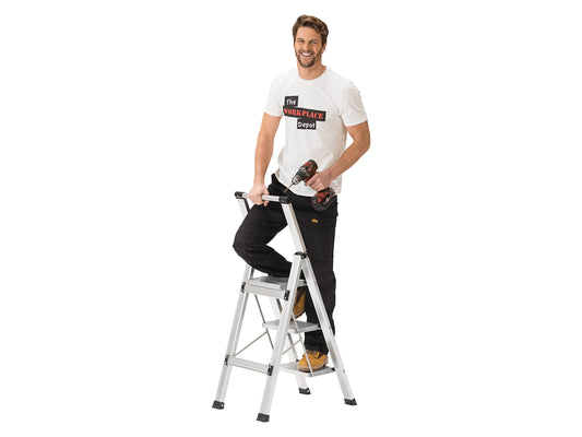 Aluminium Folding Step Ladder, Portable, Heavy Duty 3 or 4 Tread Step Ladder (3 Tread)