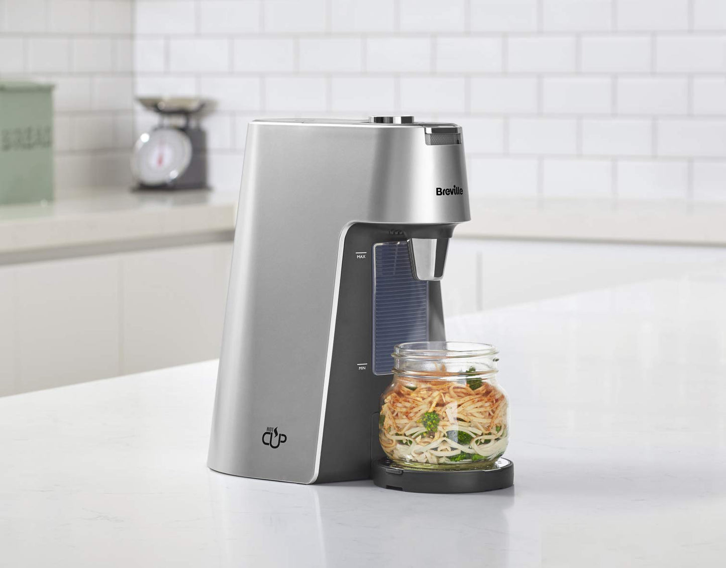 Breville HotCup Hot Water Dispenser | 3 kW Fast Boil | Variable Dispense and Height Adjust | 2 L | Silver [VKT111]