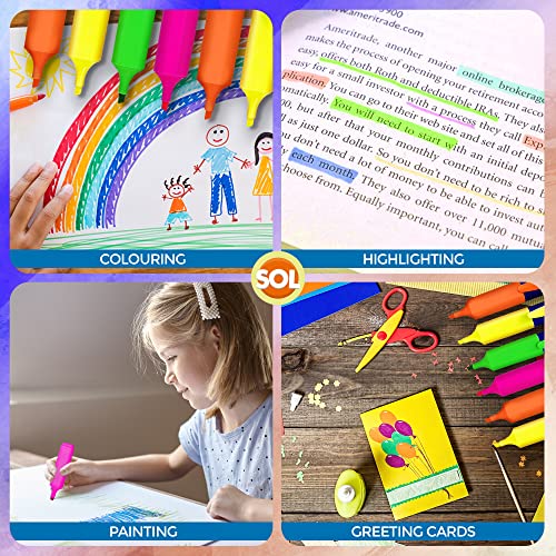 - SOL 12pk Highlighters | Chisel Tip Marker Pen | Highlighter Pens Multipack -