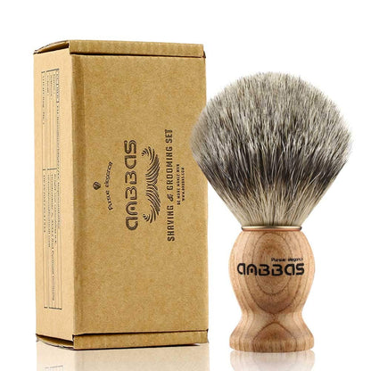Anbbas Shaving Brush, Handmade Pure Badger Hair Brush with Natural Manchurian Ash Wood Handle for Men Traditional Wet Shaving Starer