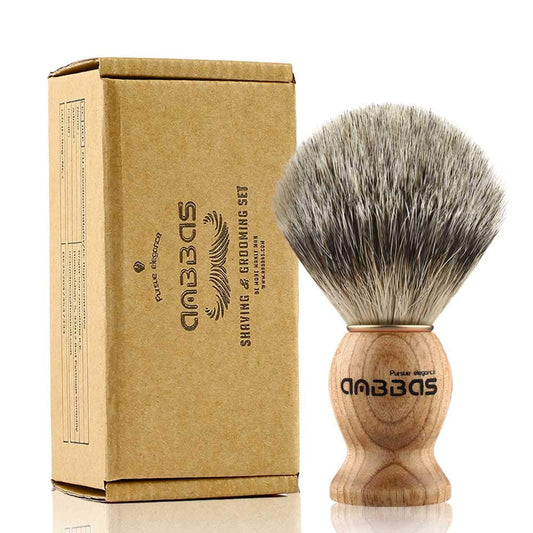 Anbbas Shaving Brush, Handmade Pure Badger Hair Brush with Natural Manchurian Ash Wood Handle for Men Traditional Wet Shaving Starer