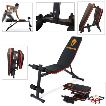 Adjustable and Foldable Weight Bench Weightlifting Utility Sit up ab Incline Decline Flat Bench Press for Full Body workout out Home Gym