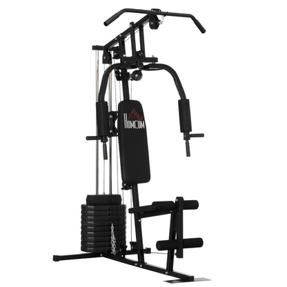 - HOMCOM Multi Gym with Weights | Multifunction Home Gym Machine | 45kg Weight Stack -