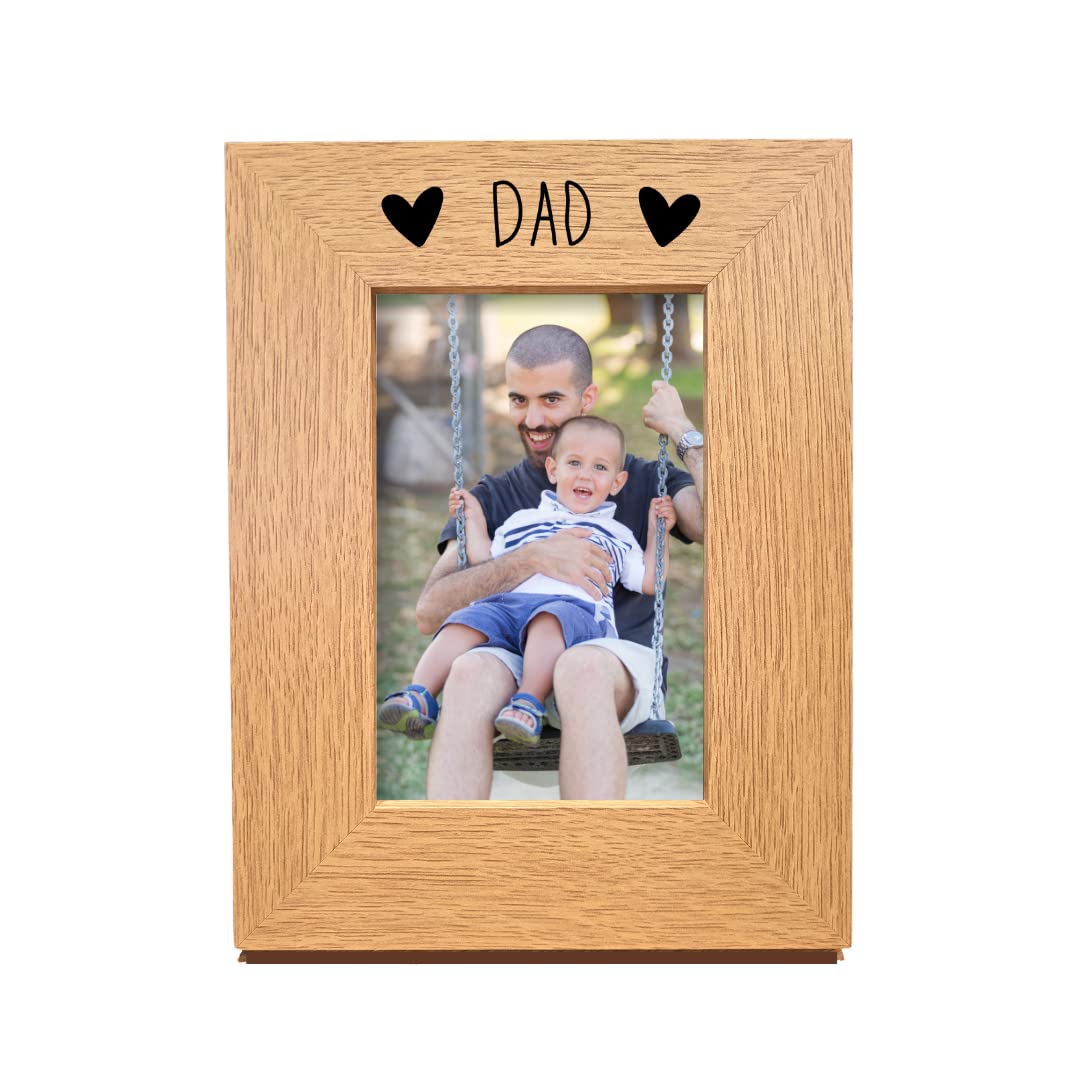 - Second Ave Oak 6x4 Portrait Picture Photo Frame | Dad Heart Gift | Father's Day -