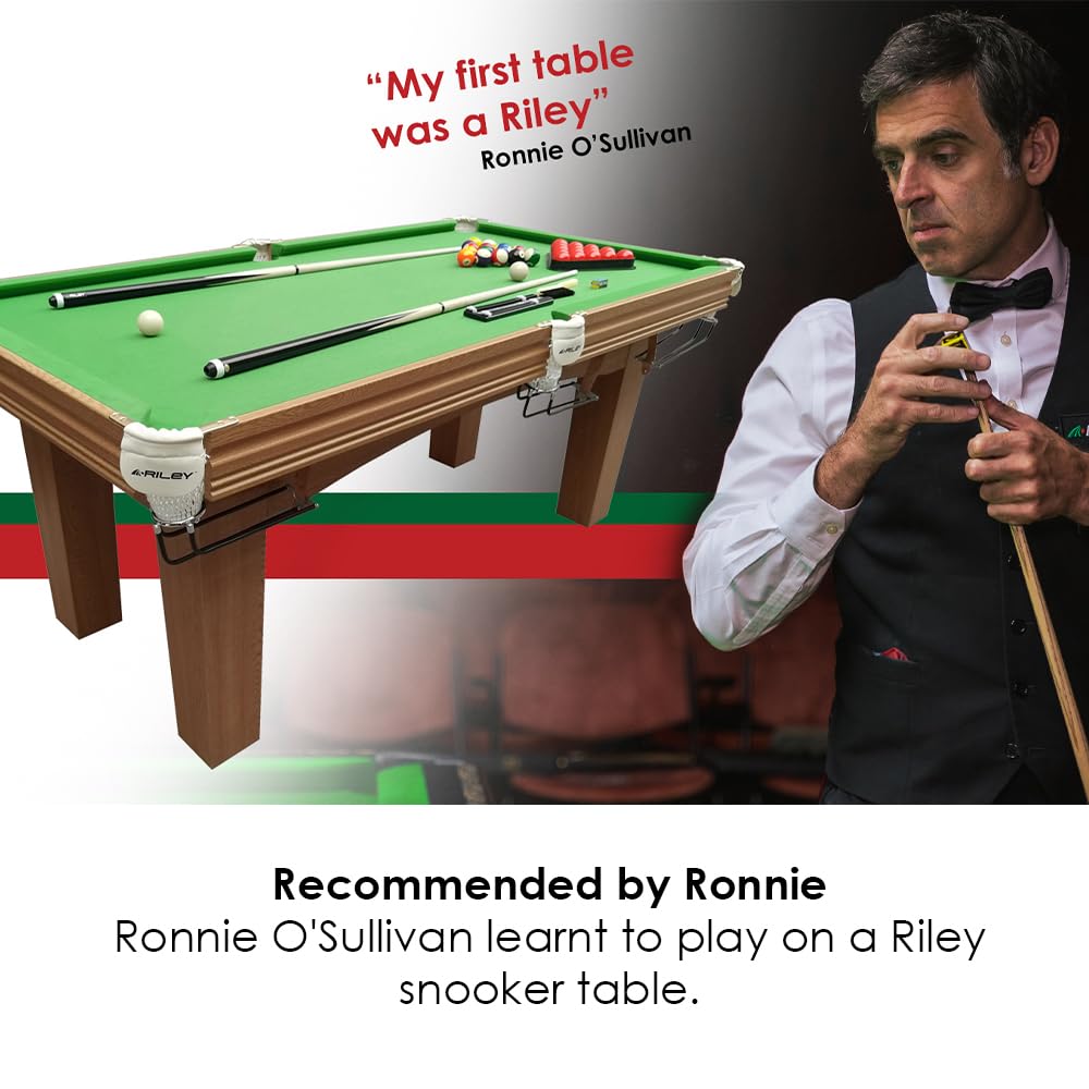 - Riley Traditional 6ft Snooker Table | Supplied with Spots & Stripes for American Pool as well as Snooker Balls -