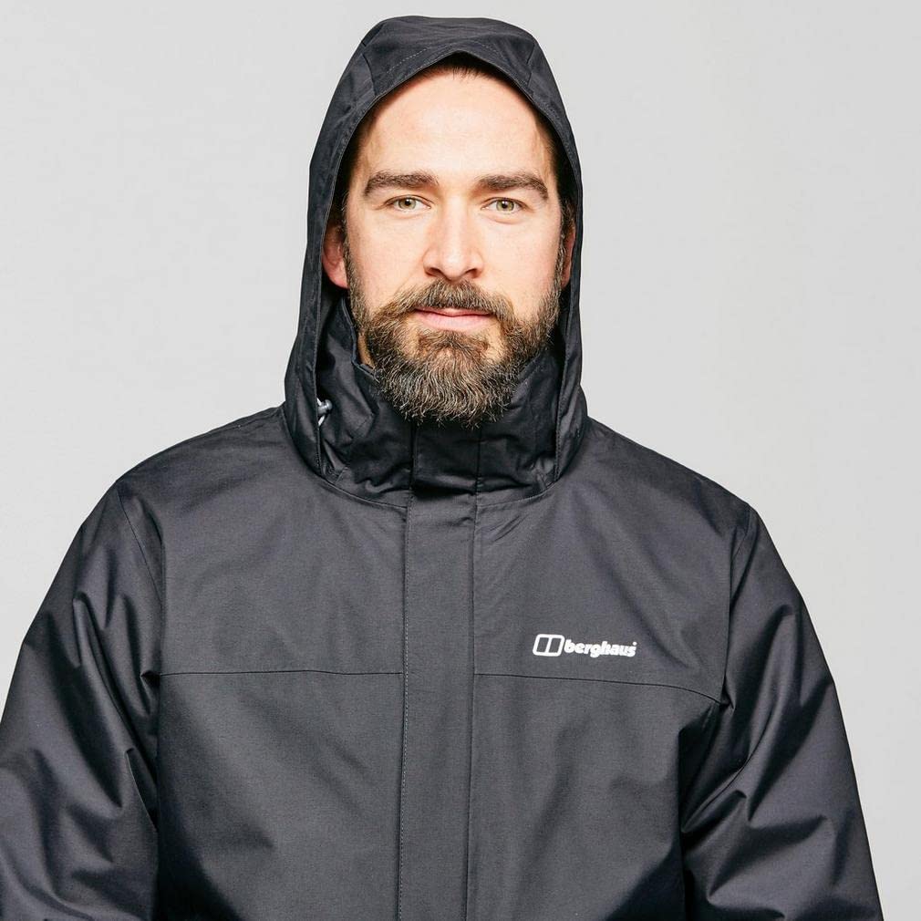 Berghaus Men's RG Alpha 3-in-1 Waterproof Jacket with Removable Fleece, Extra Comfort, Lightweight Coat, Black, L