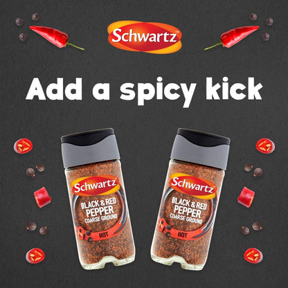 - Schwartz Black & Red Pepper Course Ground 45 G | Jar | Pack of 6 -