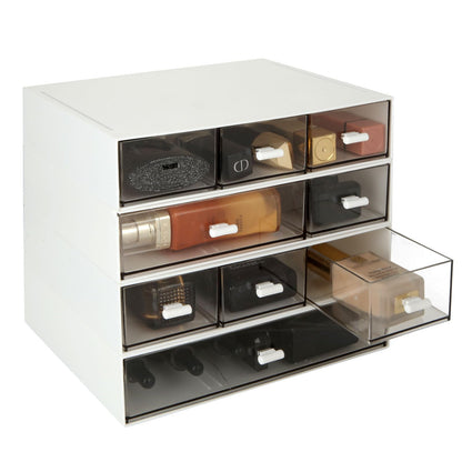 - SENENQU Plastic Desktop Storage Drawers | 9 Drawers Stackable Desk Storage -