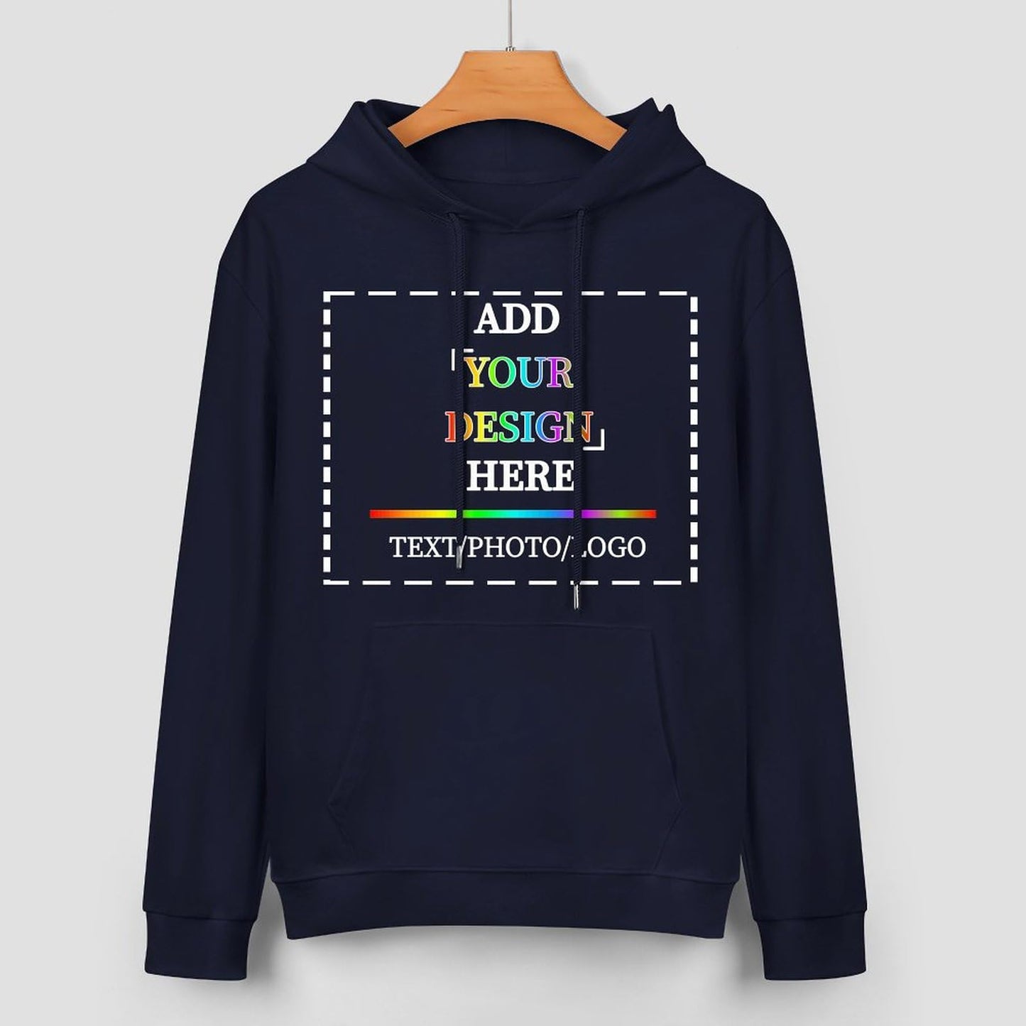 Custom Men's and Women's Hoodies Design Your Own Personalized DIY Pictures and Text Fall Winter Hooded Front (UK, Alpha, 5XL, Regular, Regular, Navy Blue)