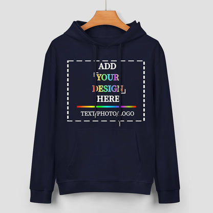 Custom Men's and Women's Hoodies Design Your Own Personalized DIY Pictures and Text Fall Winter Hooded Front (UK, Alpha, 5XL, Regular, Regular, Navy Blue)