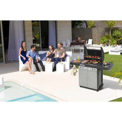 Campingaz 3 Series Classic LS Plus Gas BBQ 3 Burner Gas Barbecue Grill 9.6 KW Power Instaclean Easy Cleaning System Cast Iron Grid and Griddle with Side Burner