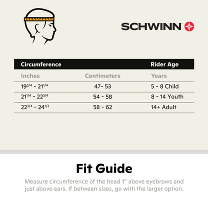 - Schwinn Thrasher Boys and Girls Bike Helmet | Kids Age 5-8 Year Old | Dial Fit Adjustment | Lightweight | Fit 47-53 cm -