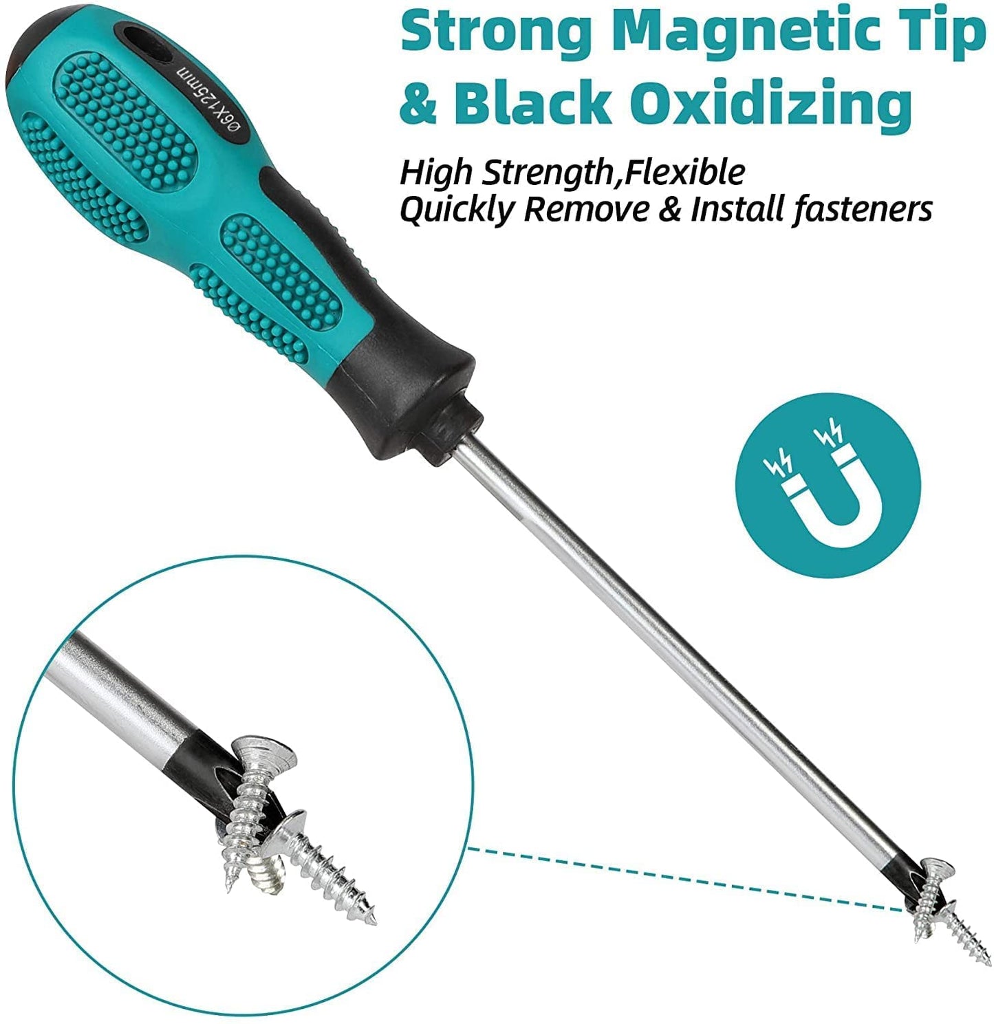 -  WAIZHIUA 10Pcs Screwdriver Set, Heavy Duty Magnetic Screwdriver with 5 Flat & 5 Cross Head