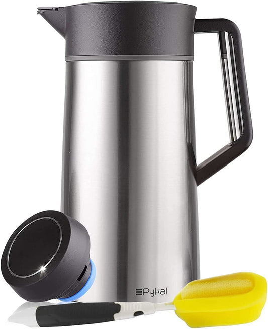 - Pykal Thermal Coffee Jug | 68 Oz | Vacuum Insulated Hot Drink Carafe 8HR 65C -