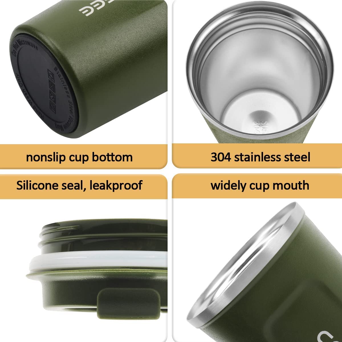 - MOMSIV Coffee Cup | 380ml Vacuum Reusable Leakproof Double Wall Coffee Cup -