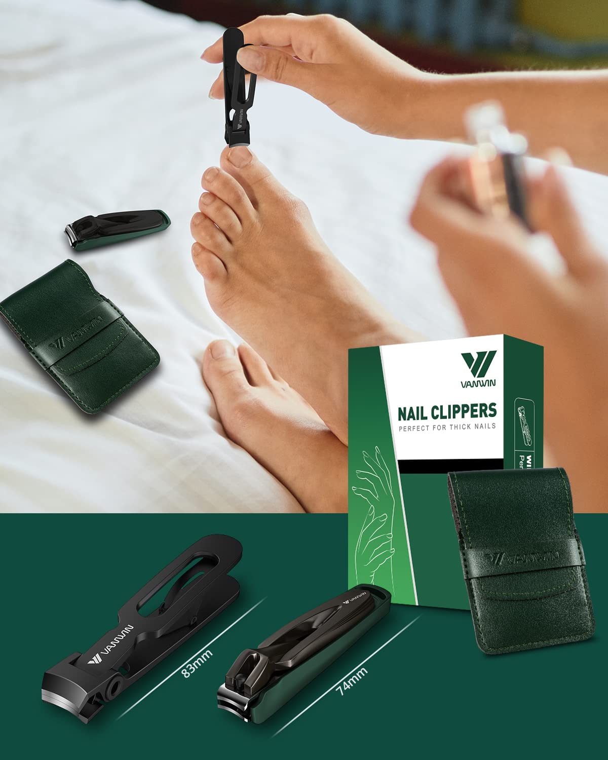 - VANWIN Nail Clipper Set 2 Pack, Heavy Duty Toenail Clippers for Thick Toenails -