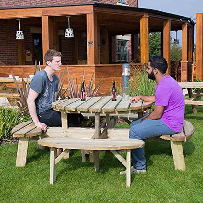 BrackenStyle Aberdeen Picnic Table – Durable Heavy Duty Round Pub Table – Suitable for 8 People 2.15M Diameter