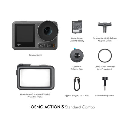 - DJI Osmo Action 3 Standard Combo | Waterproof Action Camera | 4K HDR & Super-Wide FOV -