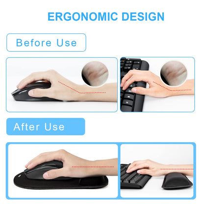 - TECKNET Wrist Rest Mat | Keyboard and Mouse Wrist Support Pad Set -