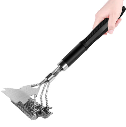 - Flintronic BBQ Grill Cleaning Brush | Barbecue Steel Brushes with Metal Scraper -