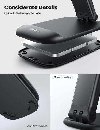 - Lamicall Foldable Phone Stand for Desk | Height Adjustable Phone Holder Cradle Dock -