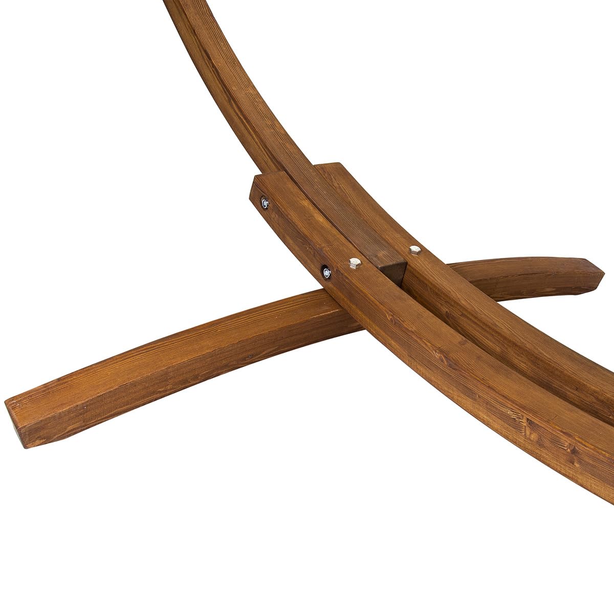 CHARLES BENTLEY Large 3M Hammock, With Larch Wooden Arc Stand, For One Person, Adjustable Hammock Height, In Cream, Free Standing, No Tree, Canvas Fabric, Swing Seat, Cotton, Polyester (310x129x120cm)