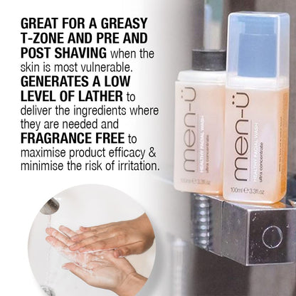 - men-ü HEALTHY FACIAL WASH 100ml | for up to 265 washes | Ultra-Concentrate Healthy Face Cleanser -
