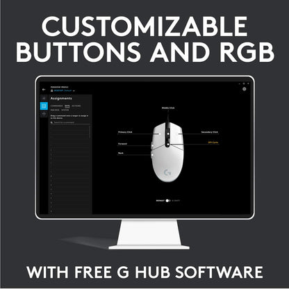 - Logitech G203 LIGHTSYNC Gaming Mouse | Customizable RGB Lighting | 6 Programmable Buttons -