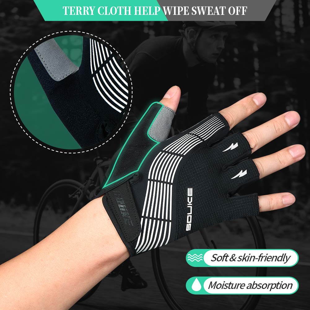 - Souke Sports Cycling Gloves | Half Finger Bicycle Gloves -