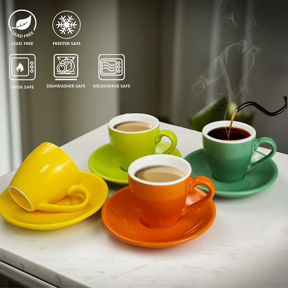 - ionEgg Porcelain Espresso Cup With Saucer | Espresso Shot Cup | Demitasse Cup -