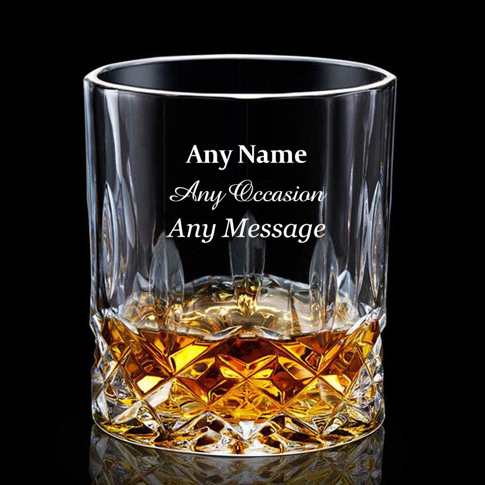 - EDSG Personalised Engraved Whiskey Tumbler Glass | 7oz | Birthday Christmas Anniversary Wedding Gift For Men Dad -