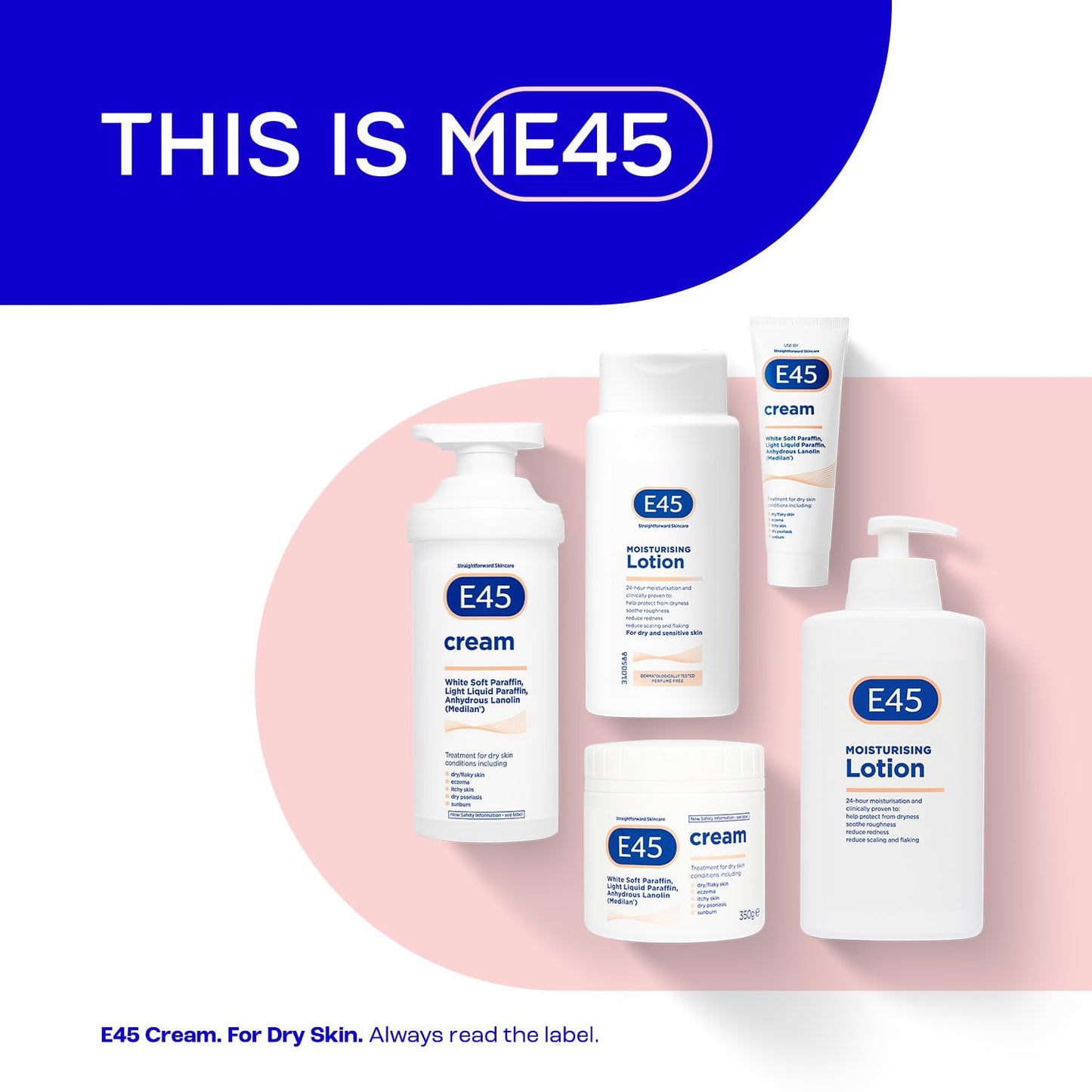- E45 Moisturising Lotion | 500 ml | Dermatological Body Moisturiser Lotion -