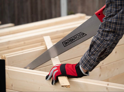 Barbarossa Pro Hand Saw, Perfect for 1st Fix Heavy Duty Sawing, Trimming, Gardening, Wood Cutting, Plastic, Made from Carbon steel with 8 TPI / 9 points, ABS plastic soft Grip handle (14" / 350mm)