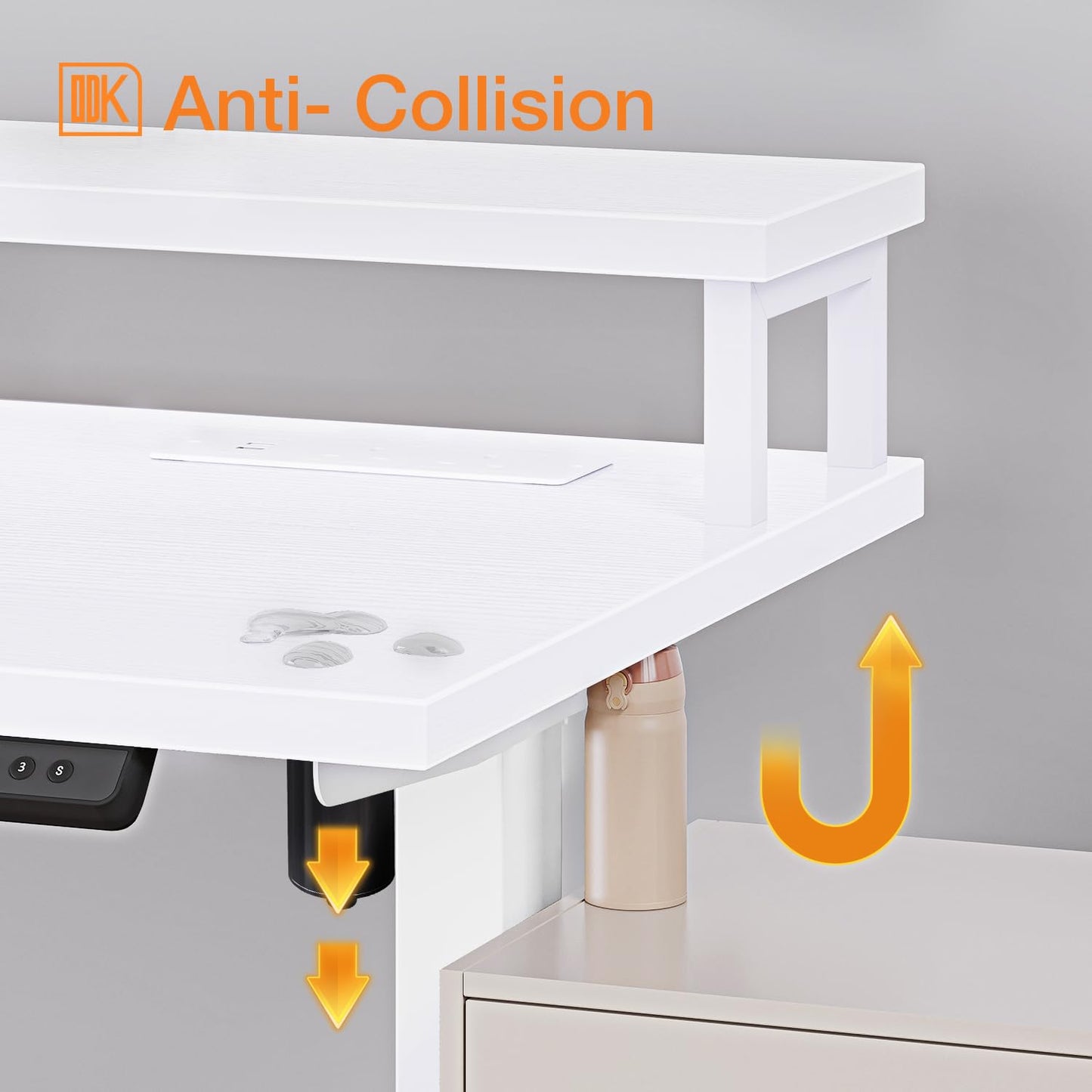 - ODK Electric Standing L-Shaped Desk | 150 x 120 cm |Height Adjustable Corner Desk -