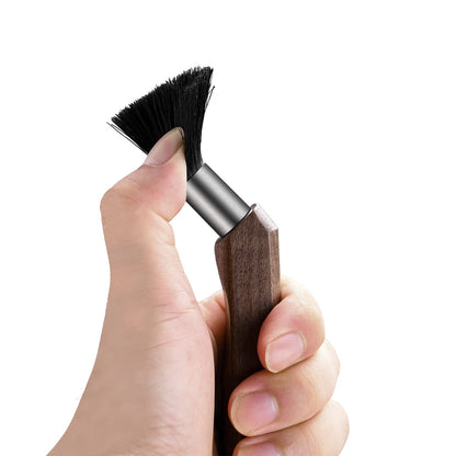 3-Pack Professional Coffee Grinder Cleaning Brush Set, Natural Boar Bristles Black Walnut Handle Espresso Machine Cleaning Brush, Coffee Cleaner Brushes Coffee Tool for Barista Home Kitchen