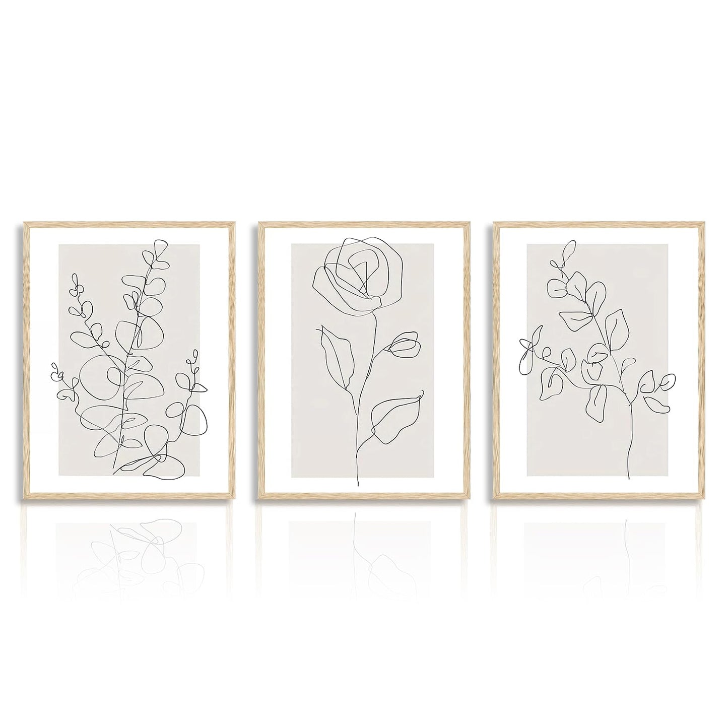 Dazzlewall Abstract Botanical Wall Decor Poster Minimalist Flower Line Wall Poster for Bedroom Living Room Decor 12x16 in Unframed Set of 3