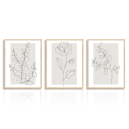 Dazzlewall Abstract Botanical Wall Decor Poster Minimalist Flower Line Wall Poster for Bedroom Living Room Decor 12x16 in Unframed Set of 3
