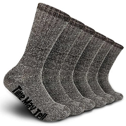 - Time May Tell Mens Merino Wool Hiking Cushion Socks | Thermal Warm Crew Winter Boot Socks Pack -