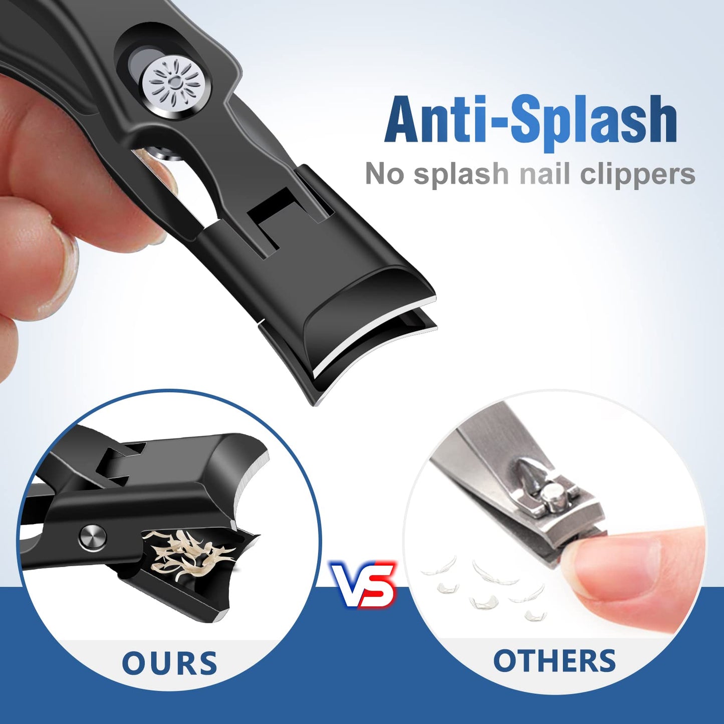 2024 Upgrade Nail Clippers for Men Thick Nails, Wide Jaw Opening Nail Clippers with Catcher, No Splash Toenail Clippers for Seniors, Professional Ultra Sharp Fingernail Cutter with Safety Lock