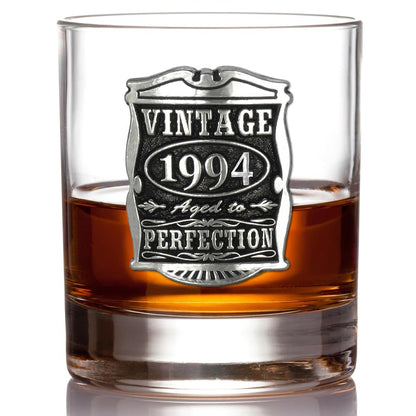 - English Pewter Company Vintage | Birthday or Anniversary Whisky Glass Tumbler | Unique Personalised Whiskey Gift For Men -