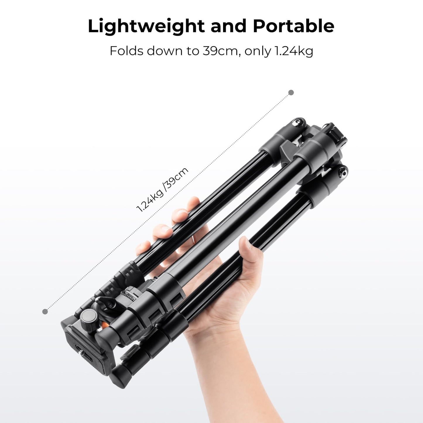 - K&F Concept 64 inch/163cm Camera Tripod | Lightweight Aluminum Travel Outdoor Tripod | Ball Head Load Capacity 20kg/44lbs -