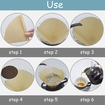 200 Pieces Coffee Filter Papers, 4.1x 5.5 Inch Disposable Filter Papers Size 01 Unbleached Cone Filter Papers Pour Over Coffee Filter Papers