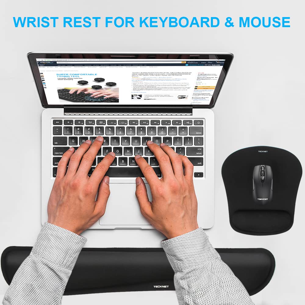 - TECKNET Wrist Rest Mat | Keyboard and Mouse Wrist Support Pad Set -