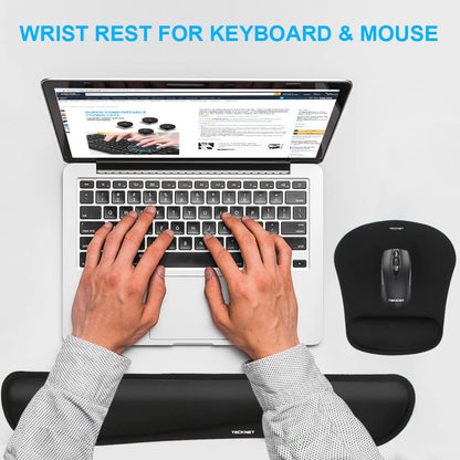 - TECKNET Wrist Rest Mat | Keyboard and Mouse Wrist Support Pad Set -