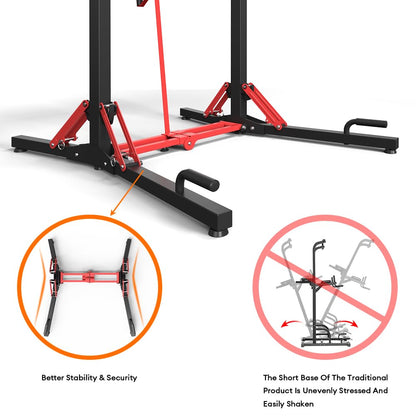 - ONETWOFIT Power Tower Pull Up Bar Station | Multi-Function Adjustable Height & Foldable | For Home Gym Workout -