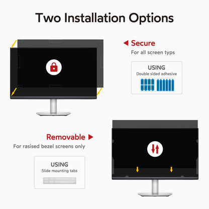 BERSEM 24 inch Removable Computer Privacy Screen Filter for 16:9 Ratio Monitor, Anti-Spy, Anti-Glare, Anti-Scratch, UV-Blocking